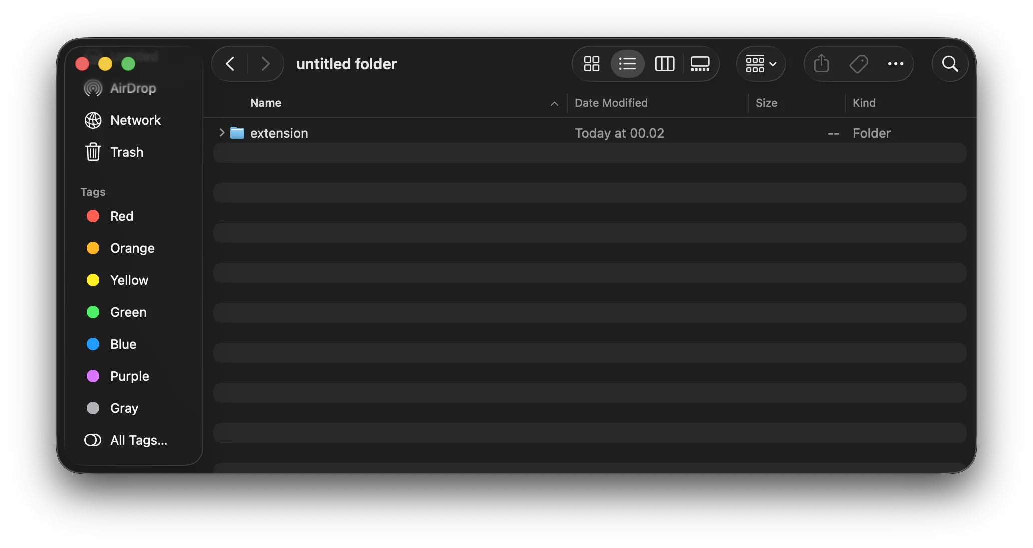 Folder extension hasil extract