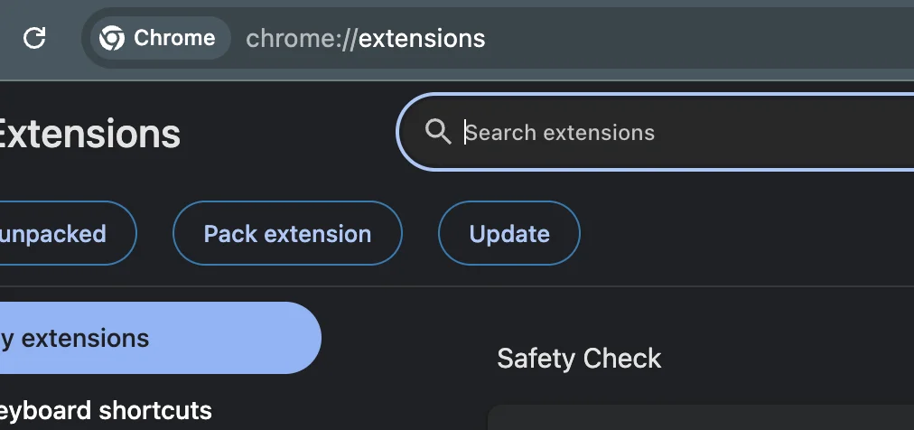 Halaman chrome extensions